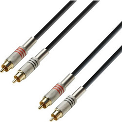 Adam Hall K3 TCC 0100 Audio Cable 2 x RCA male to 2 x RCA male 1 m - Adam Hall