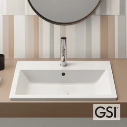 GSI Kube-X Ένθετος Νιπτήρας Μπάνιου Πορσελάνης 58x40cm Λευκός 9433-300
