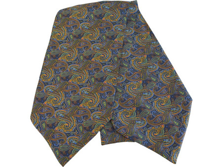 Μεταξωτό Ascot Πέιζλι Navy Πολύχρωμο