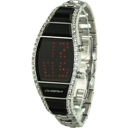 Chronotech Ψηφιακό Γυναικείο Ρολόι με Ασημί Μεταλλικό Μπρασελέ CT7122LS-03M