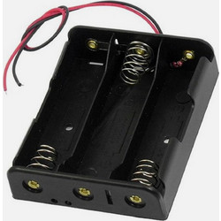 GBC 25.0293.00 Θήκη Μπαταρίας 3x 18650 - Σώμα ABS, Επαφές Νικελίου & Καλώδια 150mm