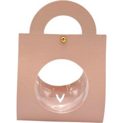 Χάρτινο Ροζ Ιριδίζον Τσαντάκι με Plexiglass Μπάλα 12τμχ (8,5x4,5x12cm) | ΧΣ1Ρ, rin-XS1P