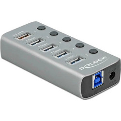 DeLOCK 63262 USB Hub 3.0 USB-A με 5 Θύρες USB-A & Εξωτερική Παροχή Ρεύματος