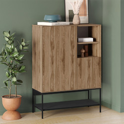 Μπουφές Amira Megapap Χρώμα Καρυδί ud - Black Wood 90x40x125εκ