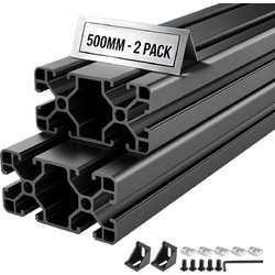 VEVOR Σετ 2 Προφίλ Αλουμινίου 4080 T-Slot 500 mm Ανοδιωμένο Μαύρο TXOBLXCDGHS40PNS6001V0
