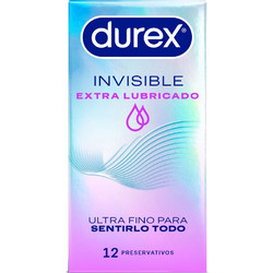 Durex Invisible Extra Lubricated Προφυλακτικά με Λιπαντικό 12τμχ