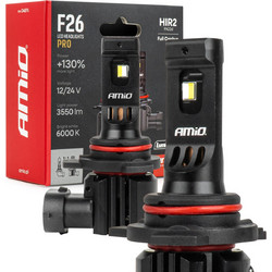 AMiO - Λάμπες LED F26 Pro Series HIR2 9012 12/24V 68W 2900-3550lm 6.000K Full Can-Bus Plug&Play - 2 Τεμ. (04876/AM)