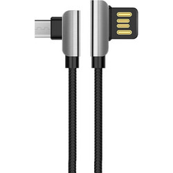 Καλώδιο σύνδεσης Hoco U42 Exquisite Steel USB σε Micro-USB Fast Charging 2.4A Μαύρο 1.2m