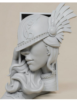 Άβαφη 3D Φιγούρα Book Nook Collection Brunilde Warrior Valkyrie για Βάψιμο DIY (Δώρο τα Χρώματα)