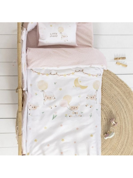 Κουβερλί Κούνιας Little Sheep Nima Kids Ροζ 100x140