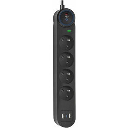 ART Extension Cord 4 Sockets + 2 x Usb A + Usb C FU810 1,5 m black
