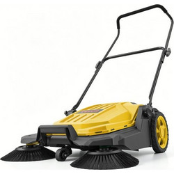 VEVOR Walk-Behind Hand Push Floor Sweeper, Μη ηλεκτρικό μη ηλεκτρικό σάρωθρο δαπέδου με πλάτος σάρωσης 25,6 ιντσών, δοχείο απορριμμάτων 5 γαλονιών & ρυθμιζόμενη πτυσσόμενη λαβή για Yards Walkways Pati