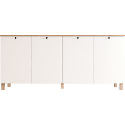 Μπουφές ArteLibre BALDER Λευκό/Φυσικό Μοριοσανίδα 180x42.1x80cm