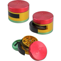 Black Leaf Dooor Aluminium 3 part Grinder Rasta