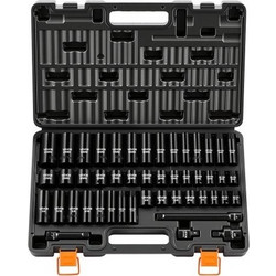 Σετ Καρυδάκια VEVOR, 3/8" Drive, Σετ 48 Τεμαχίων, Καρυδάκια 6 Σημείων, SAE 5/16"-3/4" και Μετρικά 8-19 mm, 21-22 mm, Εύκολη Αναγνώριση, Κράμα Χάλυβα Cr-V, Μπάρα Επέκτασης, Αντάπτορας και Κλουβί Αποθήκ