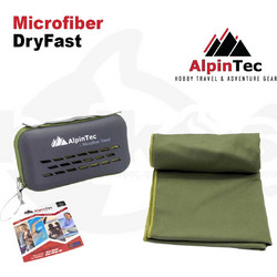 AlpinPro AlpinTec Army Πετσέτα Θαλάσσης Microfiber Πράσινη 90x180cm
