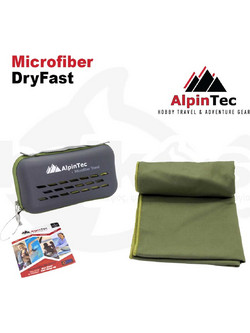 AlpinPro AlpinTec Army Πετσέτα Θαλάσσης Microfiber Πράσινη 90x180cm
