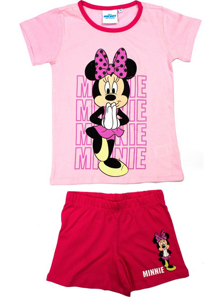 Πιτζάμες Παιδικές Σετ Disney Home Minnie 48A Fuchsia Cotton Jersey Dimcol 2Τεμ - Lime