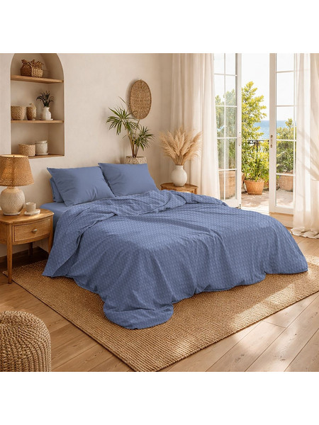 Κουβέρτα Πικέ Μονόχρωμη 325 gr/m 255x270 Classic Blue 100% Cotton Dimcol