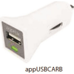 APPROX ΦΟΡΤΙΣΤΗΣ ΑΥΤΟΚΙΝΗΤΟΥ USB 5VDC/1A ΛΕΥΚΟ
