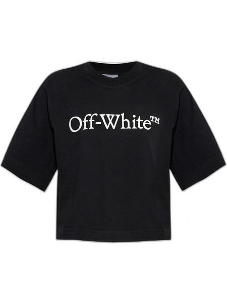 OFF WHITE BIG LOGO BOOKISH CROP T-SHIRT ΜΠΛΟΥΖΑ 2FA00676TW003-BLACK/WHITE