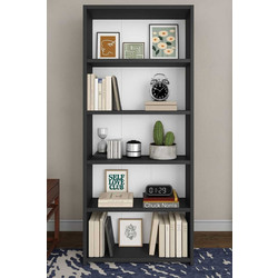 Stewe Home Βιβλιοθήκη Μοντέρνο Σχέδιο Ανθρακί 56x20x169cm STE-016116-V22633-1061567