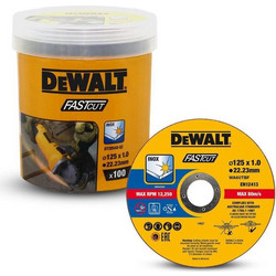 Δίσκος Κοπής Μετάλλου 125x 1 mm 100τμχ σε Κάδο Dewalt (DT20540-QZ)