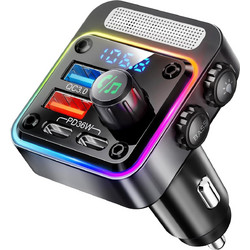 FM Transmitter Bluetooth 5.3 Αυτοκινήτου με USB-C PD 30W, QC3.0 36W και RGB Φωτισμό