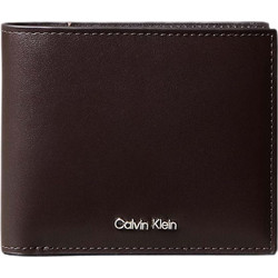 CALVIN KLEIN LV04D1225G YG1 Καφέ δερμάτινο πορτοφόλι Raised bill fold