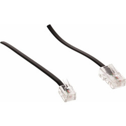 Schwaiger Flat Τηλεφωνικό Καλώδιο RJ11 6P4C 3m Μαύρο (TAL6631533)
