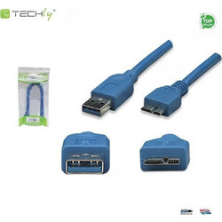 Techly Regular USB 3.0 to micro USB Cable Μπλε 2m (ICOC-MUSB3-A-020)