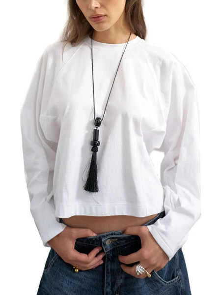 ROSA LONGSLEEVE CROPPED RELAXED BLOUSE WOMEN TOPSHOP