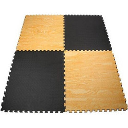 Viking Επαγγελματικό Δάπεδο Ασφαλείας EVA 100x100x2,5 εκ Puzzle Μαύρο/Ξύλο