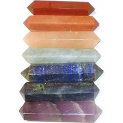 Σετ Ράβδοι Μασάζ Seven Chakra από Ημιπολύτιμους Λίθους σε πουγκί 3,5cm