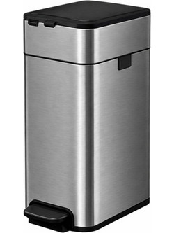 Kαδος inox slim line 9lt με πεντάλ & καπάκι πεταλούδα διαστάσεων 32.9x21.3x45.1 cm