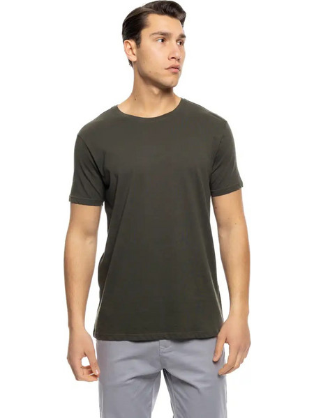 ST' Ανδρικό βαμβακερο t-shirt 53-206-020 DK GREEN