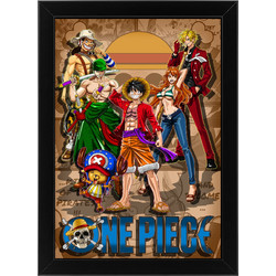 Ξύλινο κάδρο με θέμα το One Piece