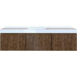 Sanitec Xenia 110-120 Anziano Natural Κρεμαστό Έπιπλο Μπάνιου Ξύλινο για Χωνευτό Νιπτήρα Γυαλιστερό