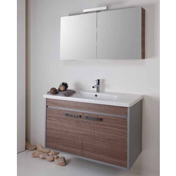 PoliHome Σετ Έπιπλο Μπάνιου με Νιπτήρα & Καθρέπτη Nireas 80cm Καφέ