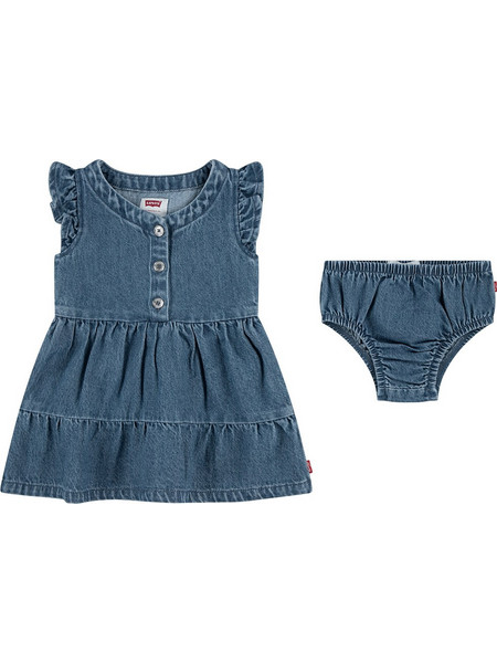 LEVI'S(R) Girls Flutter Sleeve Button Up Dress - Dance Around Blue