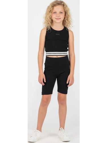 Joyce Σετ Ποδηλατικό Με Crop Top Workout, Μαύρο