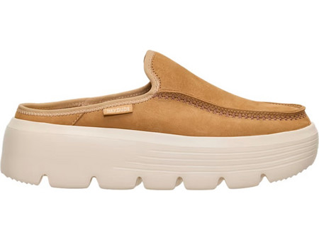 Hey Dude Γυναικεία Mules Austin Edge Leather Ταμπά | Platform Slip-On | Premium Nabuk