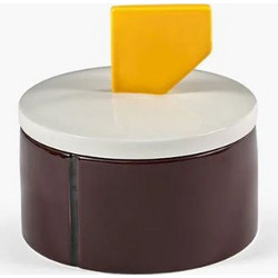 Αρωματικό Κερί Scented 03 B Μπορντό-Κίτρινο Γυάλινο L 17 W 17 H 16 cm SERAX