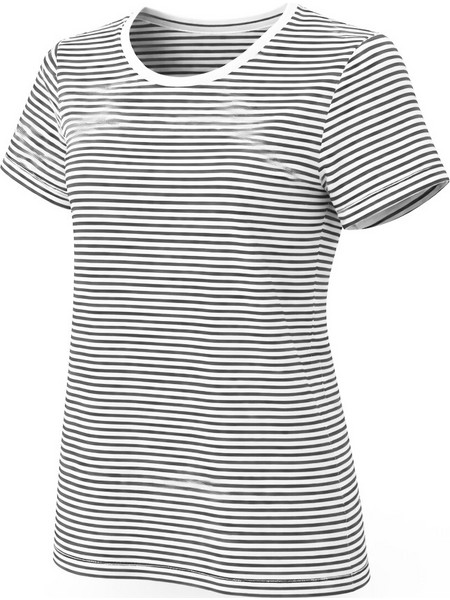JOIN Γυναικείο T-Shirt Ριγέ Ασύμμετρη G-1291-01 Βαμβ΄άκι Λευκό