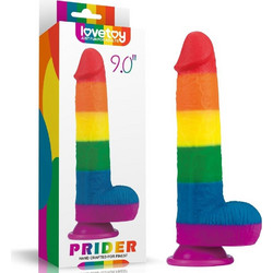 Lovetoy Prider Hand Crafted For Finest Ρεαλιστικό Dildo με Βεντούζα & Όρχεις 22.5cm Πολύχρωμο