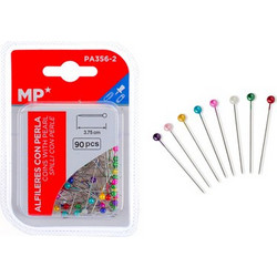 MP MP πινέζες με κεφάλι PA356-2, μεταλλικές, 3.75cm, πολύχρωμες, 90τμχ
