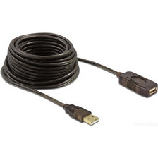 DELOCK DELOCK καλώδιο USB 2.0 αρσενικό σε θηλυκό 82308, active, 5m, μαύρο