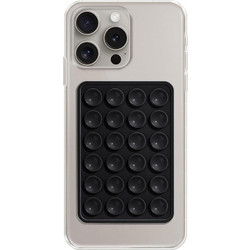Techsuit Phone Holder Suction Pad for Selfies, Silicone, Adhesive Mount, Rectangular Shape Black