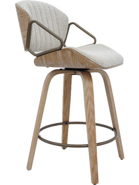 Σκαμπό Bar ArteLibre MIRALIS Μπεζ/Φυσικό 52x52x93cm