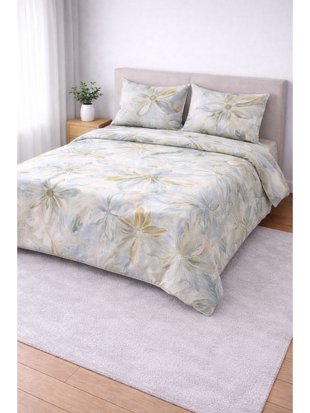 Σετ Κουβερλί Υπέρδιπλο 220x240 Cosmin SoftWave Flowers Green